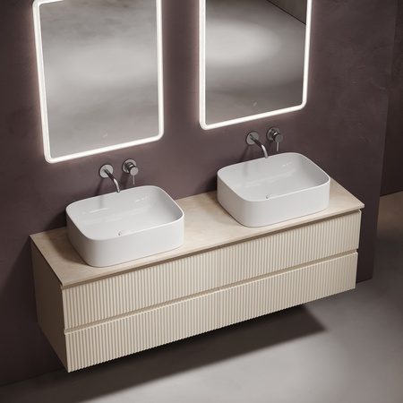 Столешница для ванной комнаты  SANCOS Kreman 1600х460 c отверстием под смеситель, TT160A2X